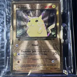 Pokemon TCG Celebrations Pikachu Gold Metal Card 58/102 25th Anniversary LP - Image 1