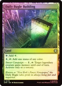 Daily Bugle Building #179 Near Mint FOIL SPM Marvel's Spider-Man Magic MTG - Image 1
