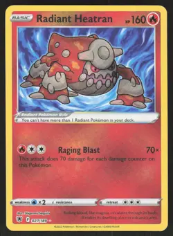 Pokemon TCG SWSH10: Astral Radiance #027/189 Radiant Heatran NM - Image 1