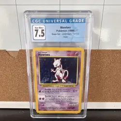 Pokemon 1999 Base Set Mewtwo Holo Unlimited CGC 7.5 #10/102 English - Image 1