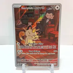 Pokemon Team Rocket's Meowth 203/182 NM- Destined Rivals Illustration Rare - Image 1