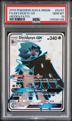 Pokemon TCG Decidueye GX Hidden Fates Holo PSA 10 SV47/SV94 Full Art Ultra Rare - Image 3