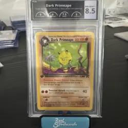 CGC MINT+ 8.5 Pokemon Dark Primeape 43/82 2000 Team Rocket 1st Edition - Image 1