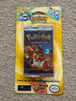 NEW FACTORY SEALED POKEMON 1999 BASE BLISTER CHARIZARD PACK UNCIRCULATEDFROM BOX - Image 1
