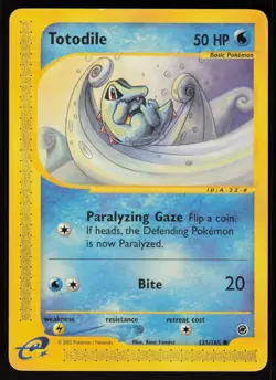 Pokemon Totodile (135) Common Normal Expedition 135/165 LP - Image 1