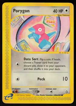 Pokemon Porygon (103a) Common Normal Aquapolis 103a/147 LP - Image 1
