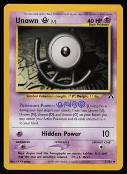 Pokemon Unown [U] Uncommon Unlimited Neo Discovery 51/75 NM - Image 1