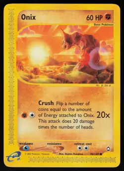 Pokemon Onix Common Normal Aquapolis 098/147 LP+ - Image 1