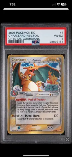 Pokemon Charizard Delta Species Reverse Holo Crystal Guardians 4/100 PSA - Image 1