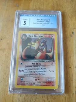 Dark Charizard Pokemon 2000 Team rocket Unlimited 4/82 Holo CGC 5 - Image 1