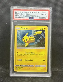 Pikachu SM81 PSA 6 Shining Legends 2017 PROMO Premium Collection Pokemon TCG - Image 1