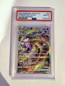 2022 Pokemon JPN Vstar Universe Mewtwo VSTAR 221/172 - PSA 10 - Image 1