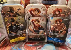 One Piece Monkey D. Luffy P-075,074,& 073 English Promo Tins Set Vol 2 Sealed - Image 1