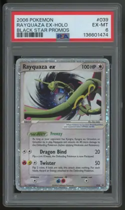 2006 Pokemon Rayquaza ex Collector Tin Holo Promo #039 PSA 6 - Image 1