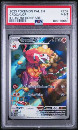2023 POKEMON PAL EN-PALDEA EVOLVED ILLUSTRATION RARE #202 CROCALOR PSA 9 - Image 1