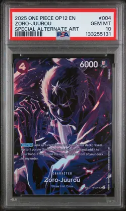 ZORO JUUROU 2025 ONE PIECE ST18-004 OP12 LEGACY OF THE MASTER SP PSA 10 ENGLISH - Image 1