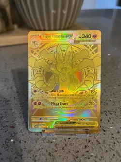 Mega Lucario EX 188/132 Hyper Rare Gold Mega Evolutions Pokemon Card - P/Fresh. - Image 1