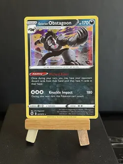Pokemon Card Galarian Obstagoon 037/073 Champions Path Holo Rare N/M Pack Fresh - Image 2