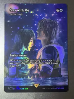 MTG Magic The Gathering Rhysric Study Stay With Me Borderless Foil FFX - Image 1