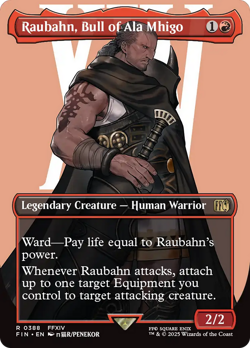 x1 Raubahn, Bull of Ala Mhigo FIN Final Fantasy MTG 388 FULL ART BORDERLESS 1x - Image 1