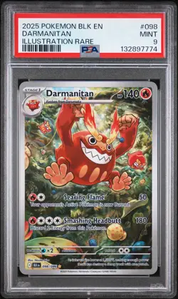2025 POKEMON BLK EN-BLACK BOLT ILLUSTRATION RARE #098 DARMANITAN PSA 9 - Image 1