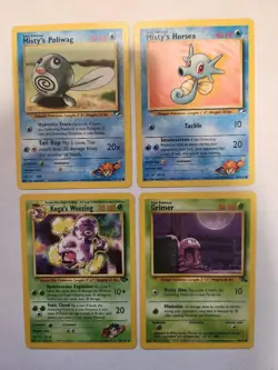 Pokemon Card LOT NM - Misty's Poliwag / Horsea - Koga's Weezing 50/132 / Grimer - Image 3