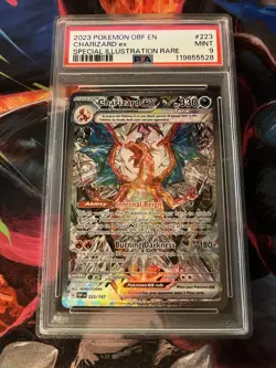 Pokemon TCG Charizard ex 223/197 Obsidian Flames Illustration Rare Holo PSA 9 - Image 1