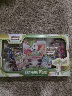 Pokemon TCG: Shaymin V Star Premium Collection Box New Factory Sealed 8 Boosters - Image 1