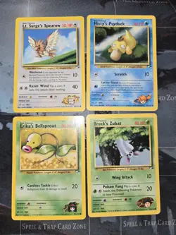 Gym Heroes 4 Card Lot Spearow, Psyduck, Bellsprout, Zubat Pokemon - Image 1