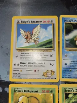 Gym Heroes 4 Card Lot Spearow, Psyduck, Bellsprout, Zubat Pokemon - Image 2