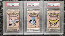 PSA 9 - 1999 WOTC Pokemon Fossil 1st Edition Aerodactyl, Lapras & Zapdos Packs! - Image 1