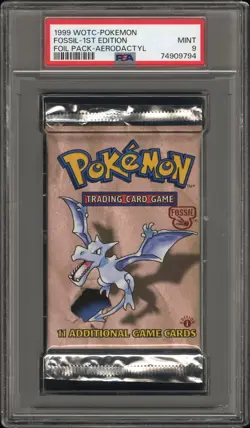 PSA 9 - 1999 WOTC Pokemon Fossil 1st Edition Aerodactyl, Lapras & Zapdos Packs! - Image 3