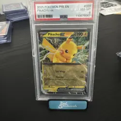 2025 POKEMON PRE EN-PRISMATIC EVOLUTIONS #028 PIKACHU EX PSA 8 - Image 1