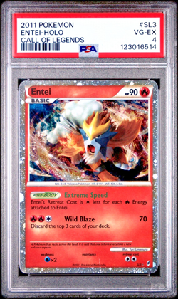 PSA 4 2011 Pokemon Call of Legends SHINY Entei Holo Foil Rare SL3 Vintage - Image 1
