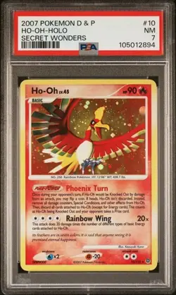 PSA 7 - 2007 Pokemon D&P Secret Wonders HO-OH HOLO #10 (2894) - Image 1