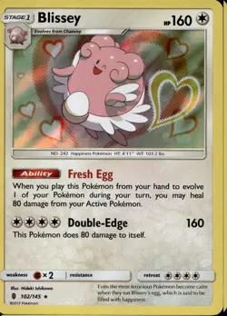 Blissey 102/145 Holo Rare SM Guardians Rising Pokemon - Image 1