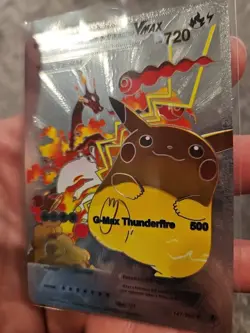 Charizard & Pikachu Vmax Silver Foil Fan Art Vinyl Collector Pokemon Card - Image 4