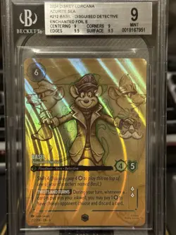2023 Disney Lorcana Azurite Sea Enchanted Rare Basil - Disguised Detective BGS 9 - Image 1