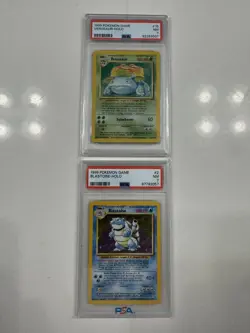 1999 Pokemon Base Set Venusaur & Blastoise 15/102 Holo both PSA 7s NM Rare Holo - Image 1