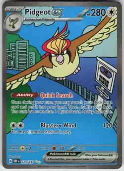 Pidgeot ex 225/197 SV03: Obsidian Flames - Pokemon Card - NM - Image 1