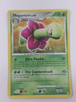 2007 Pokemon Meganium Lv.48 13/123 Diamond & Pearl Holo Grass-Type Card - Image 1