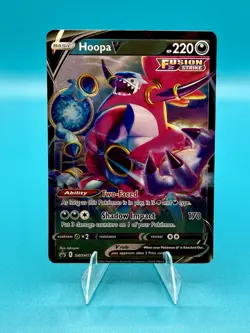Pokemon TCG 2021 Hoopa V SWSH176 Black Star Promo Fusion Strike Card NM - Image 1