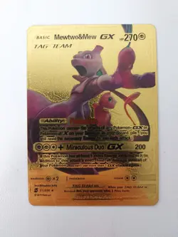 2 Gold Rare Pokemon Cards | Mewtwo&Mew GX Tag Team + Charizard VMax #232 - Image 2