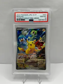 Pikachu - 001/SV-P 001/SV-P Sv-P Promotional Cards Holo (Japanese) PSA 10 - Image 1