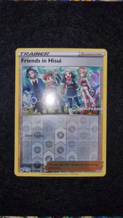 Pokemon TCG Friends In Hisui 130/159 Top 8 Reverse Holo Professor Program Stamp - Image 1