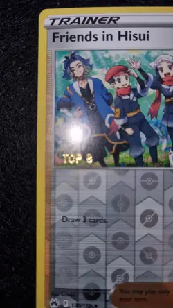 Pokemon TCG Friends In Hisui 130/159 Top 8 Reverse Holo Professor Program Stamp - Image 4