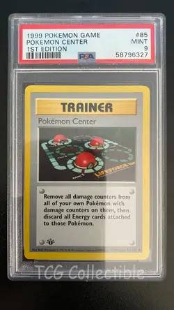 PSA 9 MINT Pokemon Center 85 1ST EDITION 1999 Base Set Pokemon Card- THICK Stamp - Image 1