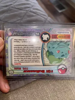 1999 Topps #01 Bulbasaur Rainbow Foil TV Pokemon Animation Series 1 Blue Logo NM - Image 4