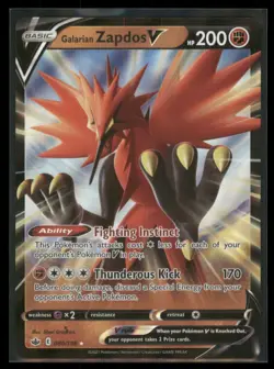2021 Sword & Shield - Chilling Reign Galarian Zapdos V Basic/Rare Holo V #80 - Image 1