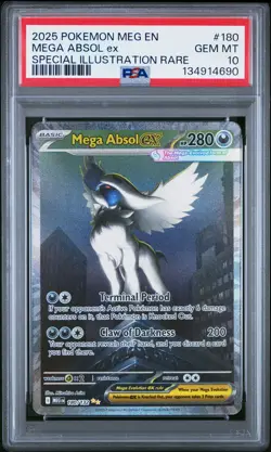2025 POKEMON MEG EN-MEGA EVOLUTION #180 MEGA ABSOL EX PSA 10 - Image 1